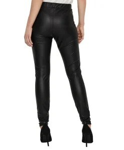 Vero Moda Lederimitathose Gana in Schwarz