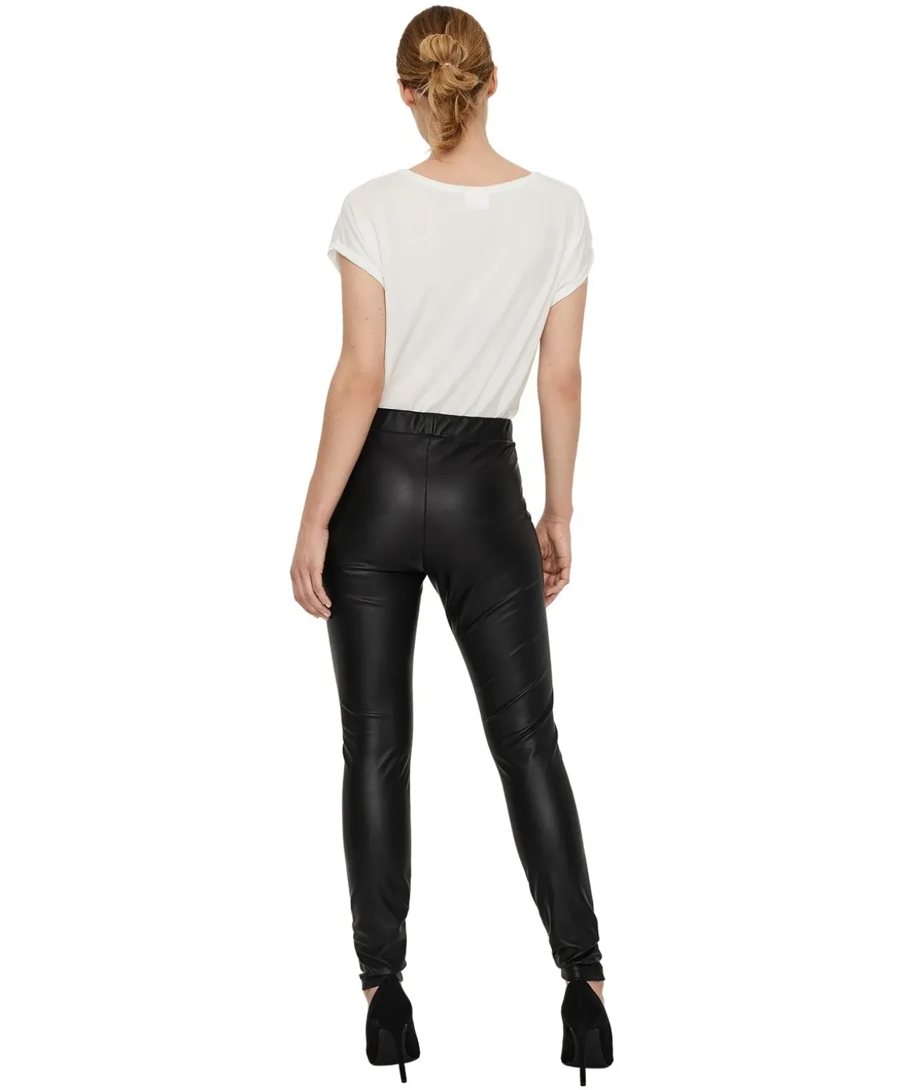 Vero Moda Lederimitathose Gana in Schwarz