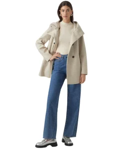 Vero Moda Mantel Fortune Shila mit Großer Kapuze in Beige