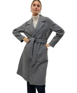 Vero Moda Mantel Fortuneaya mit Gürtel in Grau