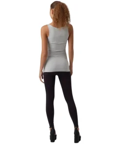 Vero Moda Maxi - Graues Langes Trägershirt aus leichtem Jersey