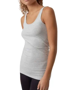 Vero Moda Maxi - Graues Langes Trägershirt aus leichtem Jersey