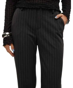 Vero Moda Maya Hose in Schwarz mit Nadelstreifen