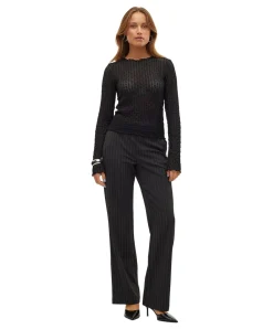 Vero Moda Maya Hose in Schwarz mit Nadelstreifen