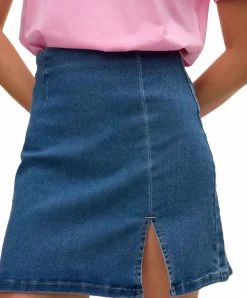 VERO MODA Mini Jeansrock in Indigo mit hohem Bund