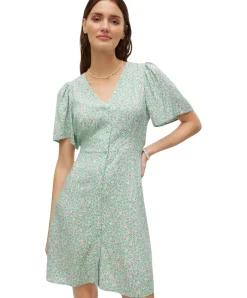 Vero Moda Minikleid Alba mit Muster in Hellgrün
