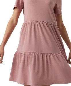Vero Moda Minikleid Filli mit gestuftem Rockteil in Rosa