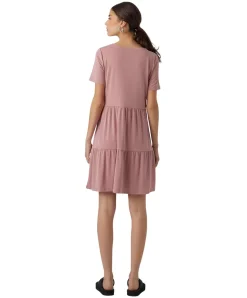 Vero Moda Minikleid Filli mit gestuftem Rockteil in Rosa