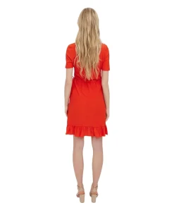 Vero Moda Minikleid Haya mit V-Ausschnitt in Orange