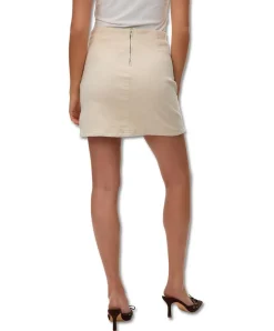 Vero Moda Minirock aus Cord mit Schlitz in Cremeweiß