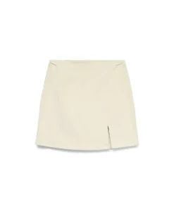 Vero Moda Minirock aus Cord mit Schlitz in Cremeweiß