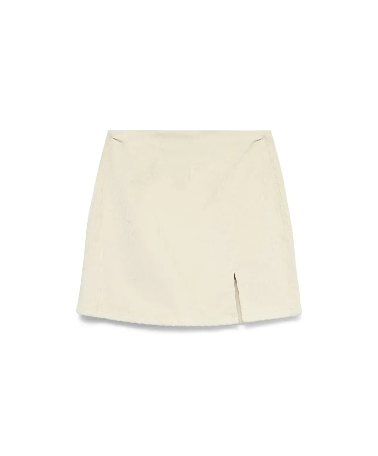 Vero Moda Minirock aus Cord mit Schlitz in Cremeweiß