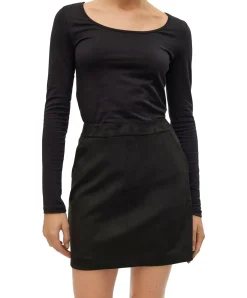 Vero Moda Minirock Donnadina aus schwarzem Wildlederimitat