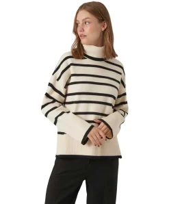 Vero Moda Pullover Saba mit Rollkragen im Streifenmuster