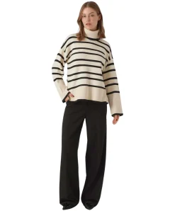Vero Moda Pullover Saba mit Rollkragen im Streifenmuster
