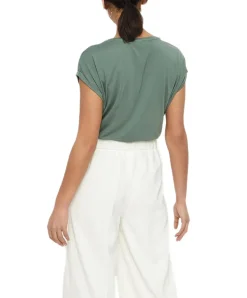 Vero Moda Rundhalsshirt AVA in grün mit Flügelärmeln
