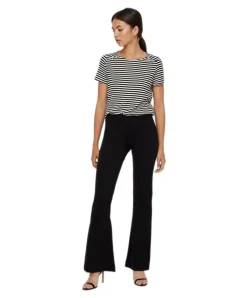 Vero Moda Slim Fit Hose Kamma in Schwarz mit ausgestelltem Bein