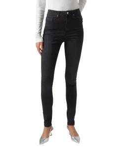 Vero Moda Sophia Jeans mit hohem Bund in Dunkelgrau