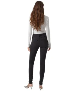 Vero Moda Sophia Jeans mit hohem Bund in Dunkelgrau