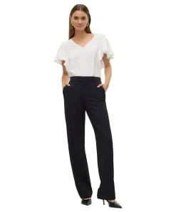 Vero Moda Stoffhose Zamira mit mittlerer Taille in Schwarz