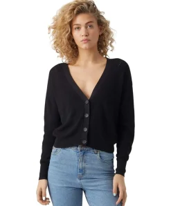 Vero Moda Strickjacke New Lexsun mit V-Ausschnitt in Schwarz