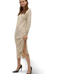 Vero Moda Strickkleid Lefile in meliertem Beige