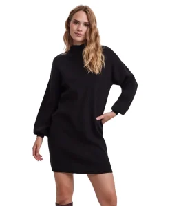 Vero Moda Strickkleid Nancy in Schwarz mit Stehkragen