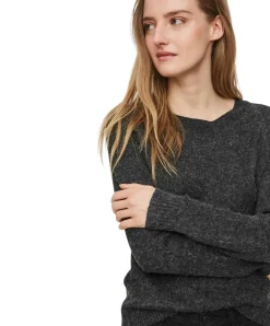 Vero Moda Strickpullover Doffy in Schwarz mit Rundhals
