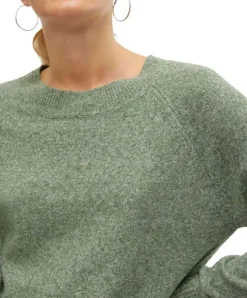 Vero Moda Strickpullover Doffy in Grün mit Rundhals