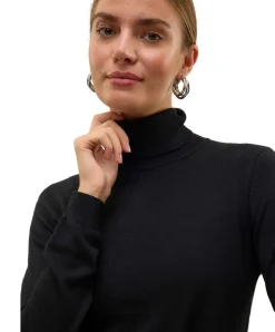 Vero Moda Strickpullover Iris in Schwarz mit Rollkragen