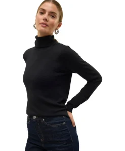 Vero Moda Strickpullover Iris in Schwarz mit Rollkragen