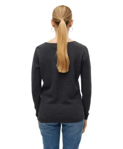 Vero Moda Strukturpullover aus grauer Bio-Baumwolle