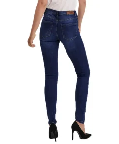 Vero Moda Tanya Skinny Jeans in Dark Blue Used-Optik