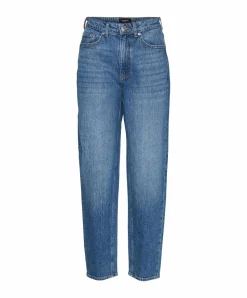 Vero Moda Tessa Jeans mit hoher Taille in Mittelblau