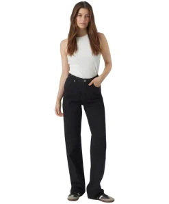 Vero Moda Tessa Jeans mit hoher Taille in Schwarz