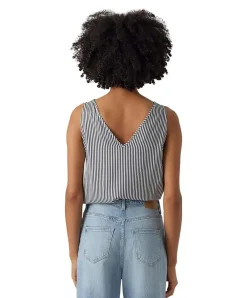 Vero Moda Top Bumby mit Knopf Details in Streifenoptik