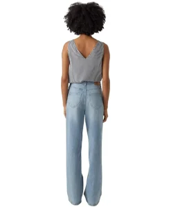 Vero Moda Top Bumby mit Knopf Details in Streifenoptik