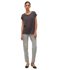 Vero Moda T-Shirt AVA mit Rundhals in Asphalt