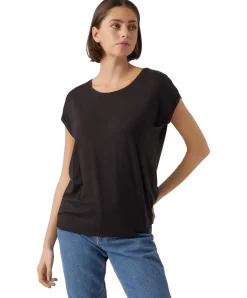 Vero Moda T-Shirt AVA mit Rundhals in Schwarz