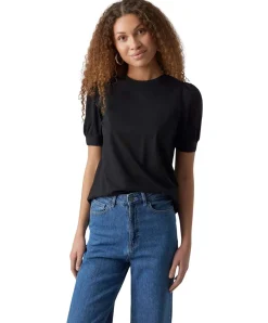 Vero Moda T-Shirt Kerry mit Rundhals in Schwarz