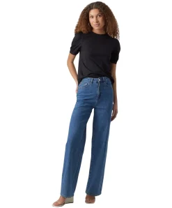 Vero Moda T-Shirt Kerry mit Rundhals in Schwarz