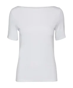 Vero Moda T-Shirt Panda mit U-Boot-Ausschnitt in Weiß