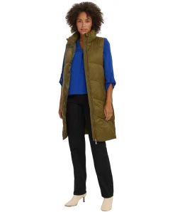 Vero Moda Weste Uppsala in Langer Form in Oliv