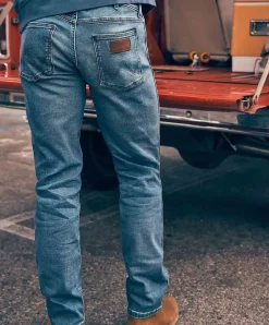 Wrangler Bootcut Jeans Horizon in Mittelblau