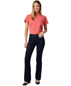 Wrangler Flare Jeans in Moonlight-Waschung mit High Waist