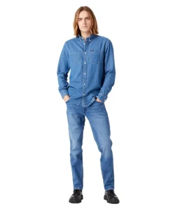 Wrangler Greensboro Jeans Straight Leg in Used-Optik