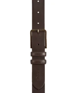 Wrangler Gürtel aus dickem Spaltleder in Dunkelbraun