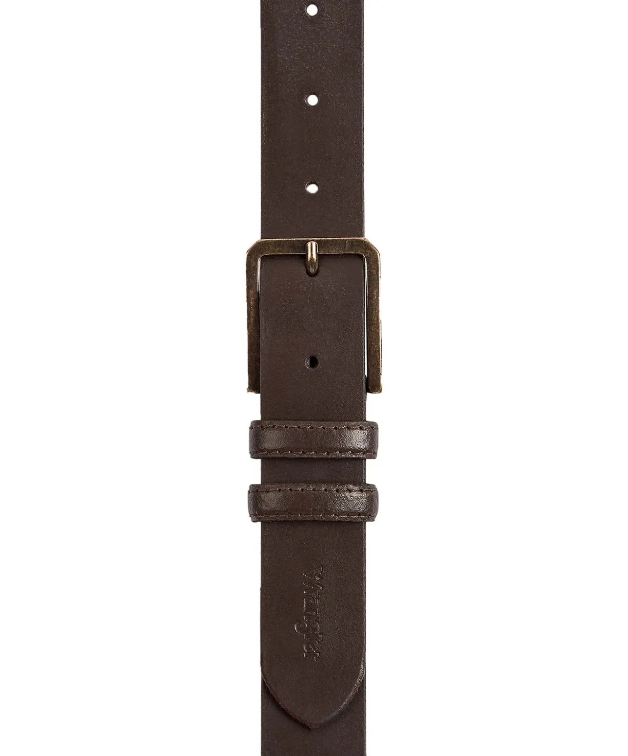 Wrangler Gürtel aus dickem Spaltleder in Dunkelbraun