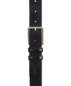 Wrangler Gürtel aus dickem Spaltleder in Schwarz