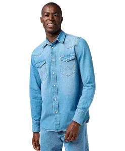 Wrangler Hemd Western Shirt in Stonewash